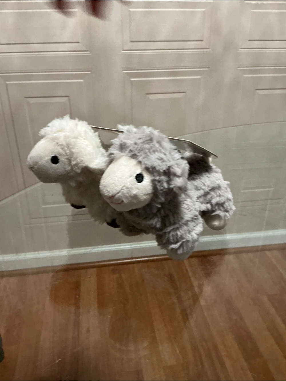 Brand New Hal sheep Set Of 2 Very Soft Stuffed Dog Toy With Clinker Squeaker 6”